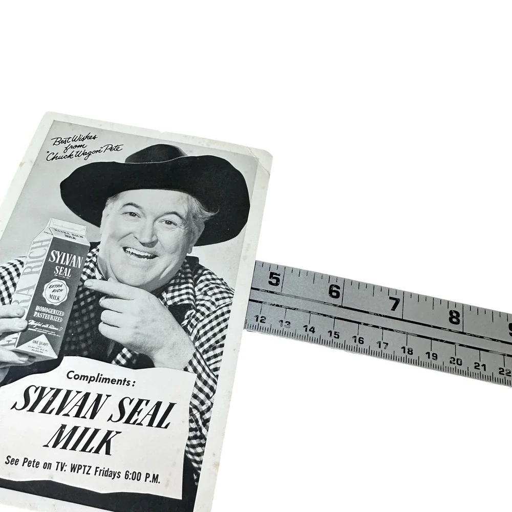 Vintage Sylvan Seal Milk Chuck Wagon Pete Signed Pete Boyle Autographed Picture